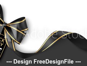 Christmas sale design template black bow decoration vector