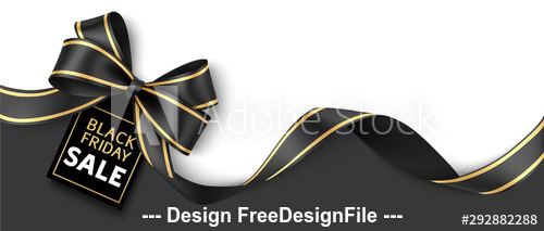 Christmas sale design template black bow decoration vector