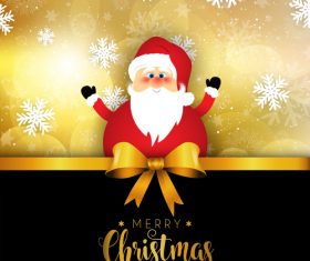 Christmas santa on snowflake background vector