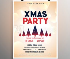 Christmas tree background party flyer vector