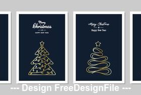 Christmas tree greeting card banner vector