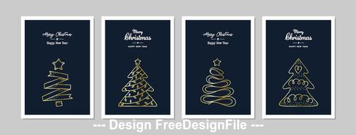 Christmas tree greeting card banner vector