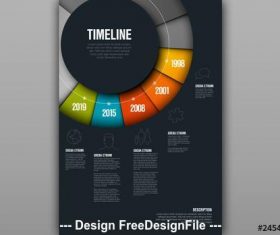 Circular timeline infographic vector