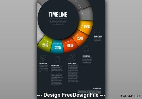 Circular timeline infographic vector