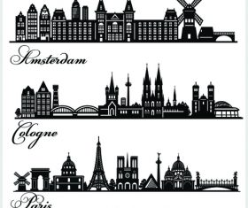 Cities building silhouette vector
