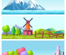 City and country nature landscape vector