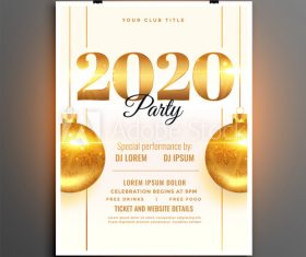 Club 2020 new year party flyer vector