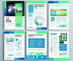 Collection color brochure flyer template vector