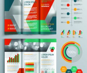 Color brochure and infographic flyer template vector