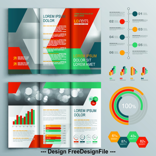 Color brochure and infographic flyer template vector