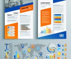 Color flyer template brochure design information vector