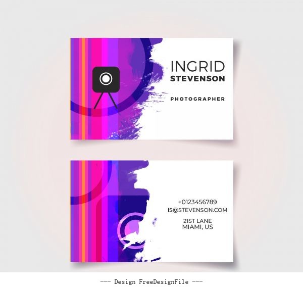Color full business card vector design