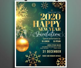 Colorful background new year party flyer template vector