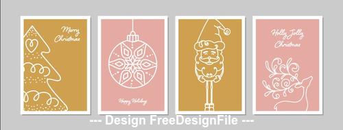 Colorful holiday greeting card collection vector