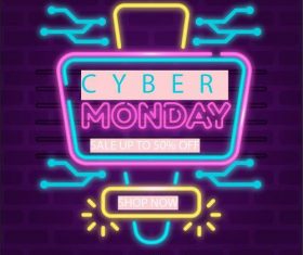 Colorful neon billboard vector