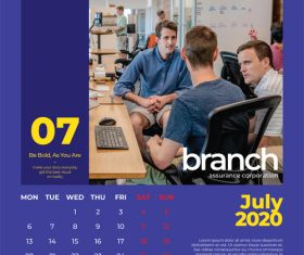 Communication cover calendar 2020 vector