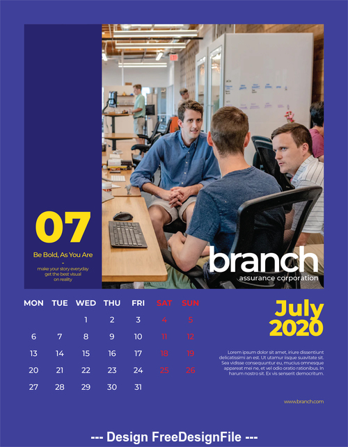 Communication cover calendar 2020 vector