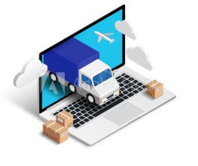 Computer query logistics concept vector