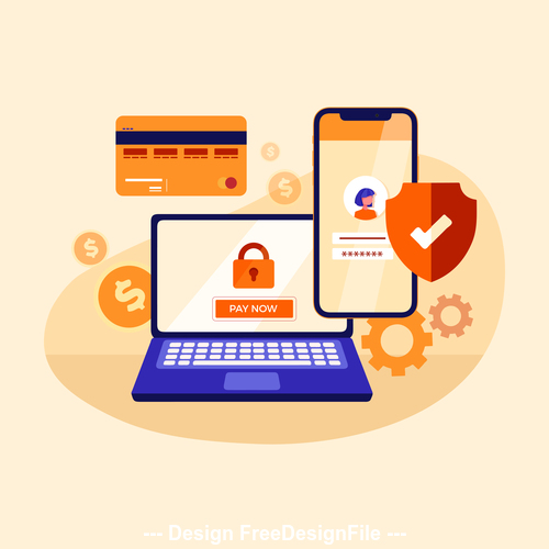 Computer security illustration vector