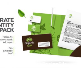 Corporate brand image design vector on green background