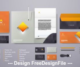 Corporate branding identity template vector orange background