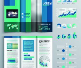 Corporate business brochure leaflet template vector