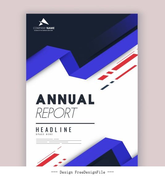 Corporate annual report template elegant modern 3d vector design