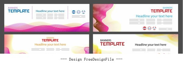 Corporate banner templates bright colorful modern vector