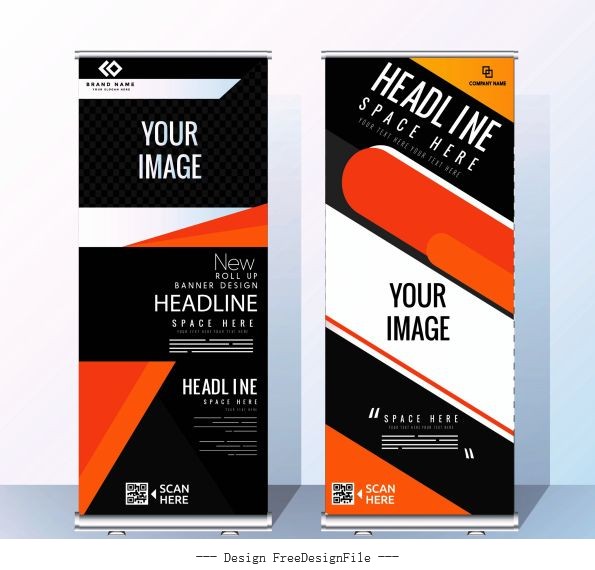 Corporate banner templates modern abstract vector