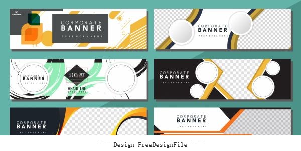 Corporate banners templates modern abstract geometric vector