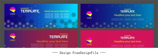 Corporate banners templates modern colored flat polygonal vector
