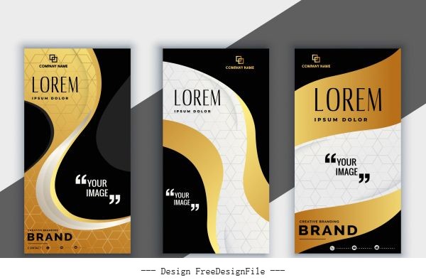 Corporate brochure templates curves modern vector graphics