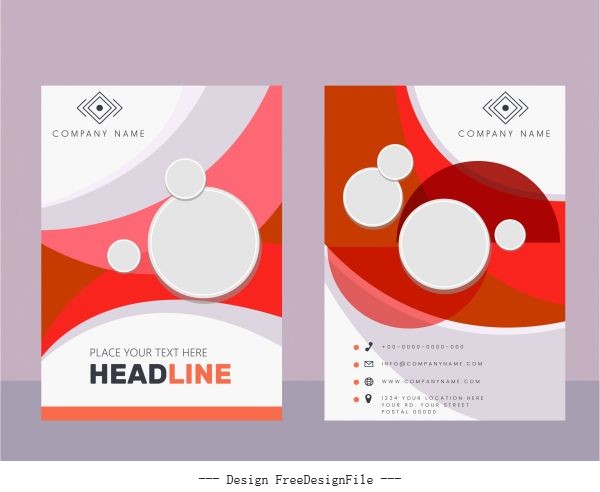 Corporate brochure templates modern bright colored circles decor vector