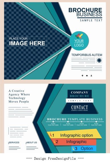 Corporate brochure templates modern colorful abstract vector set