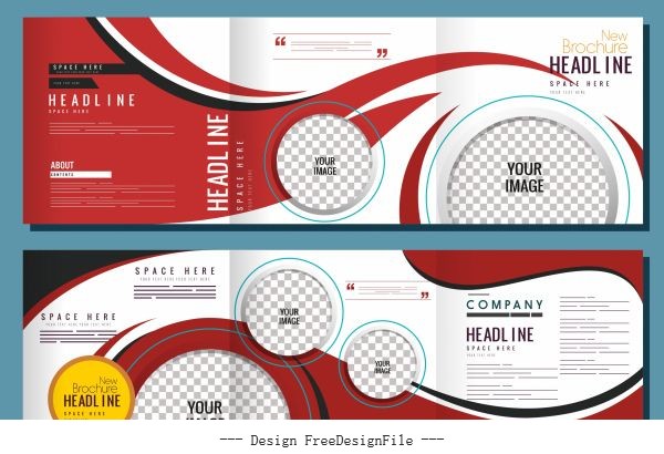 Corporate modern trifold circle checkered vector