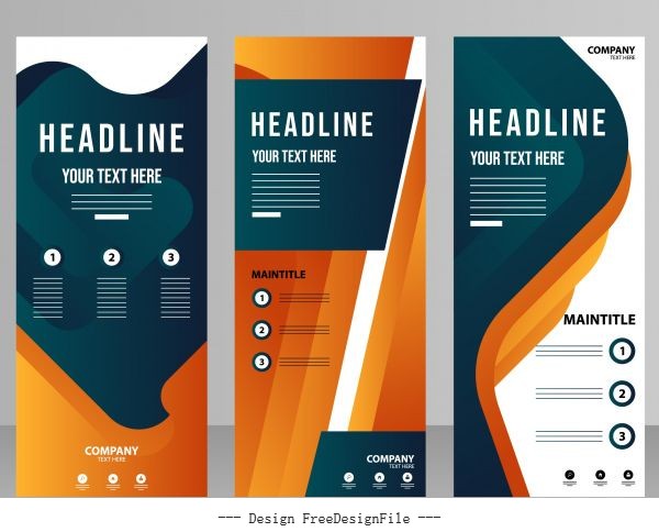 Corporate poster templates banners vector