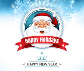 Cover happy new year santa greeting card vector