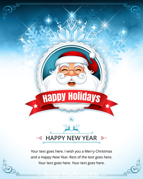 Cover happy new year santa greeting card vector