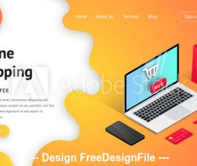 Cover online shopping vector