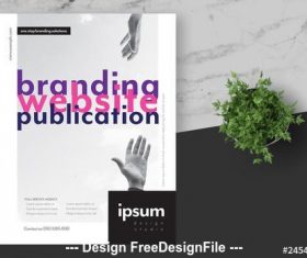 Creative agency flyer layout with pink vector