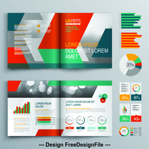 Creative color brochure flyer template vector
