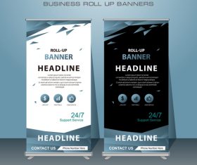 Creative template roll up banners vector
