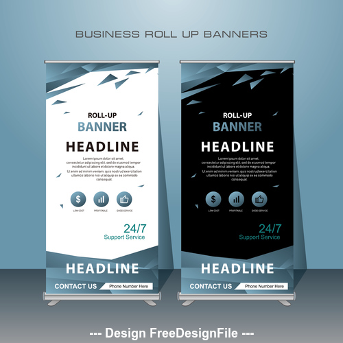 Creative template roll up banners vector