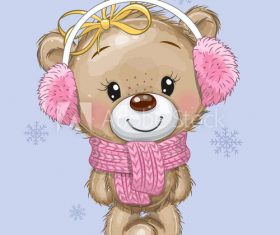 Cute bear cartoon vector