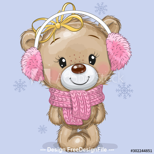 Cute bear cartoon vector free download