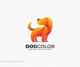 Cute dog colorful logo template vector