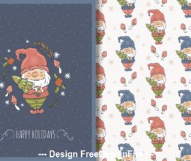 Cute santa and cartoon background vector