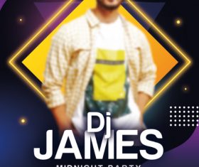 DJ Flyer Midnight Party Flyer PSD Template