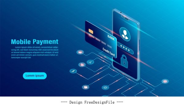 Data protection concept online payment security transaction vector design