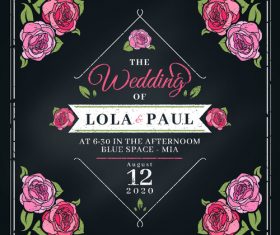 Decorative design elements wedding invitation vector